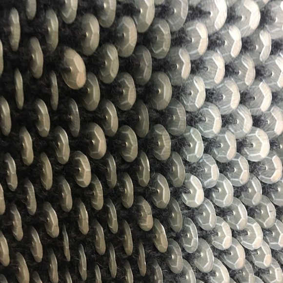 Mermaid Vintage Escada 34 S Sequin Fish Scale Shiny Sweater Wool Cashmere Top - Picture 4 of 7